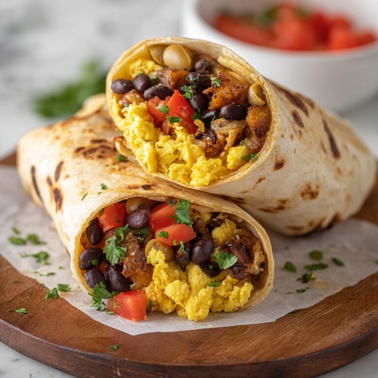 Creamy Egg and Veggie Breakfast Burrito with Roasted Potatoes Recipe