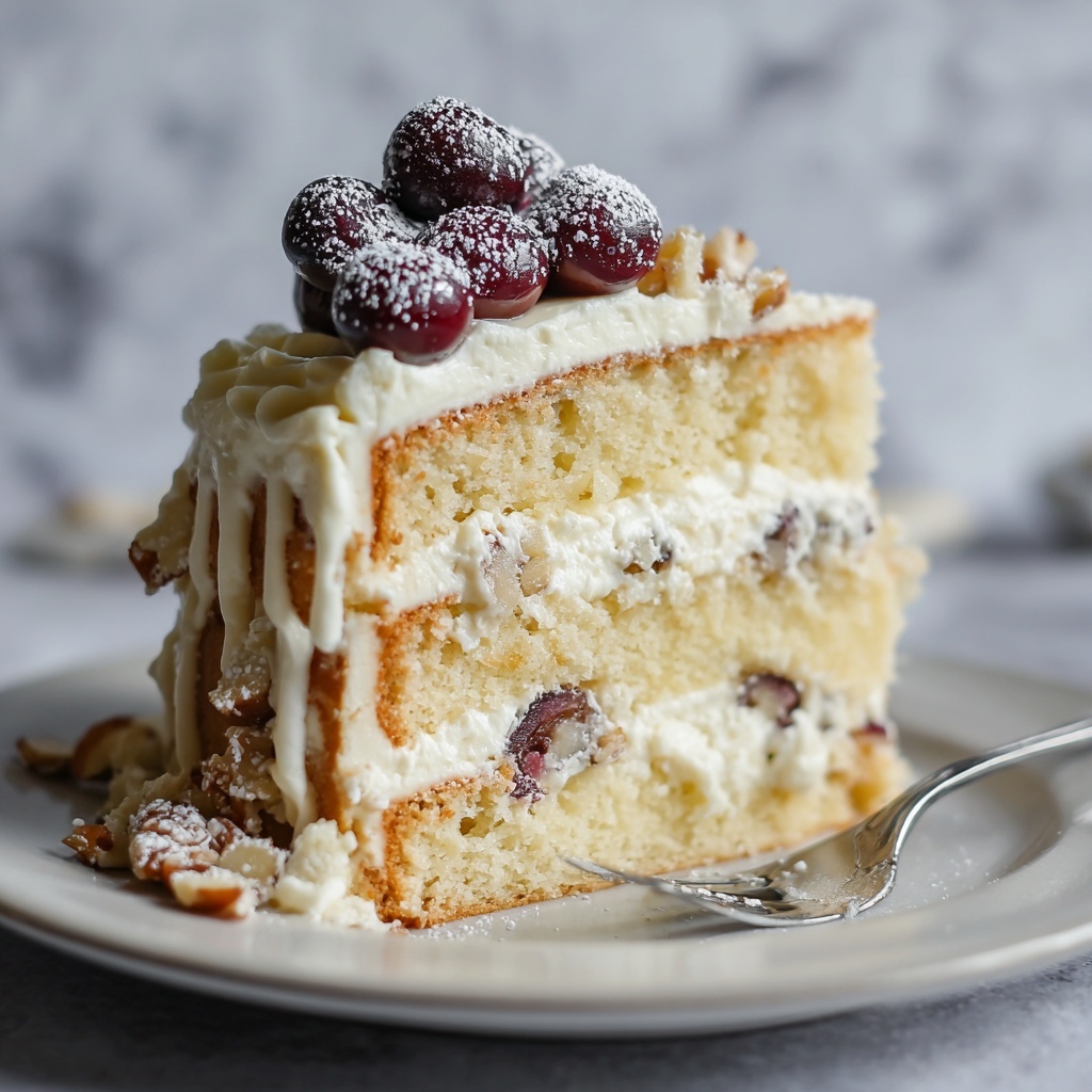 Kiev Cake with Hazelnut Meringue, Cherry, and Russian Buttercream Recipe - Recipe Image