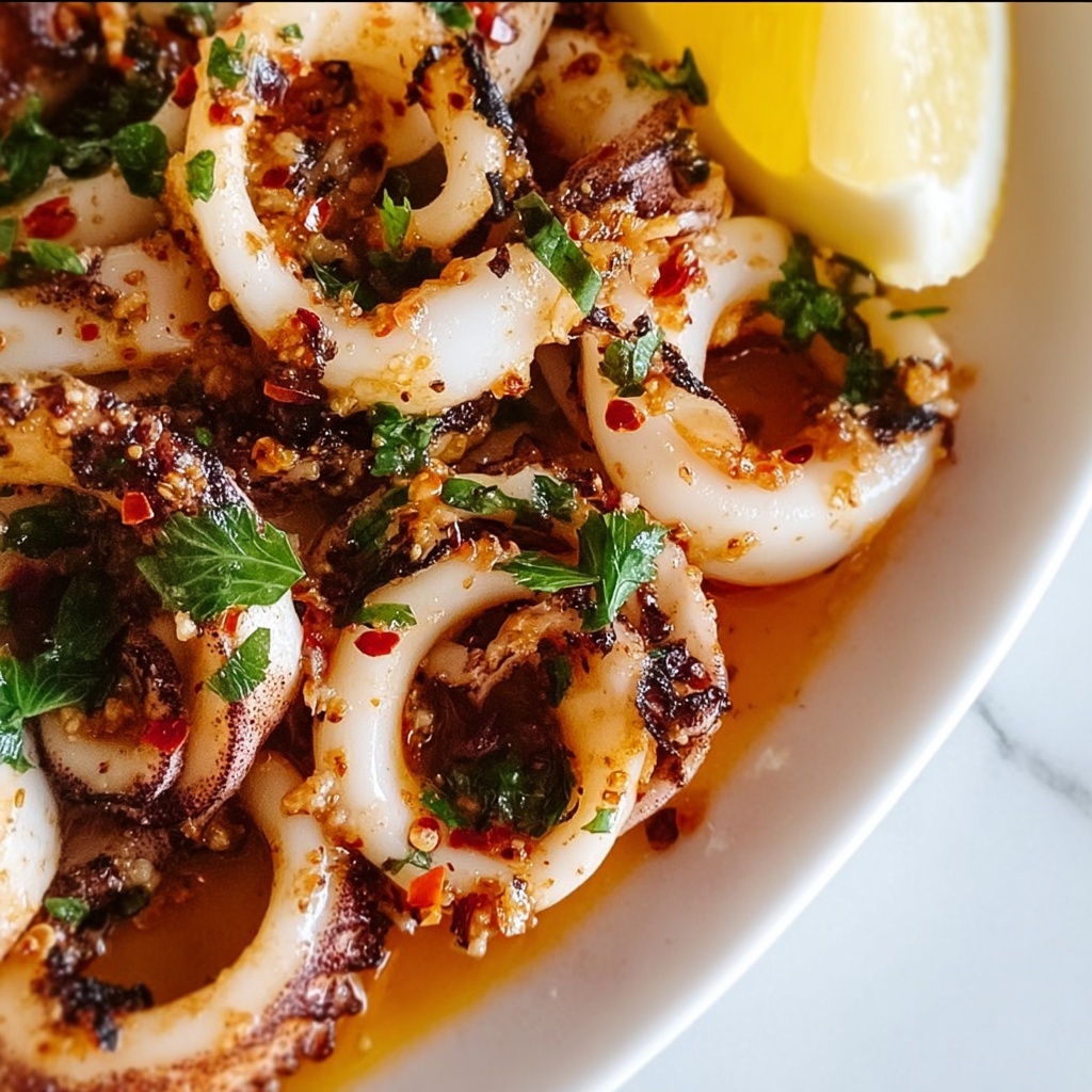 Grilled Keto Garlic Squid Recipe - Recipe Image