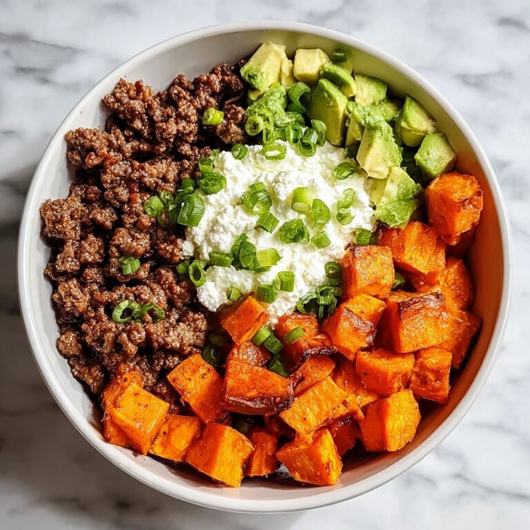 Sweet Potato Beef Bowl with Hot Honey and Cottage Cheese Recipe