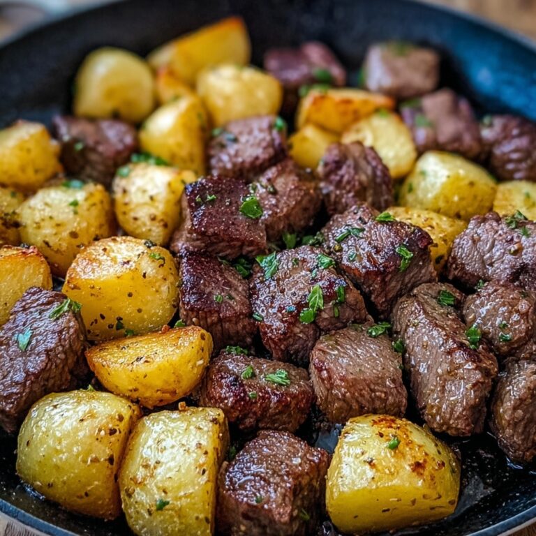 Garlic Butter Herb Steak Bites and Potatoes Recipe