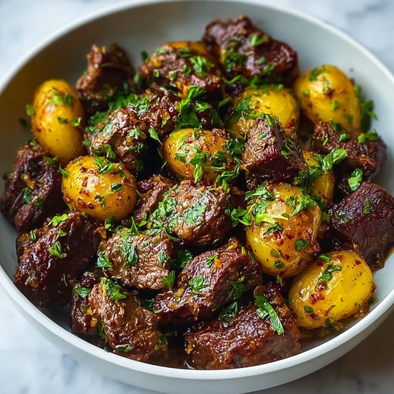 Garlic Butter Beef Bites with Potatoes Recipe