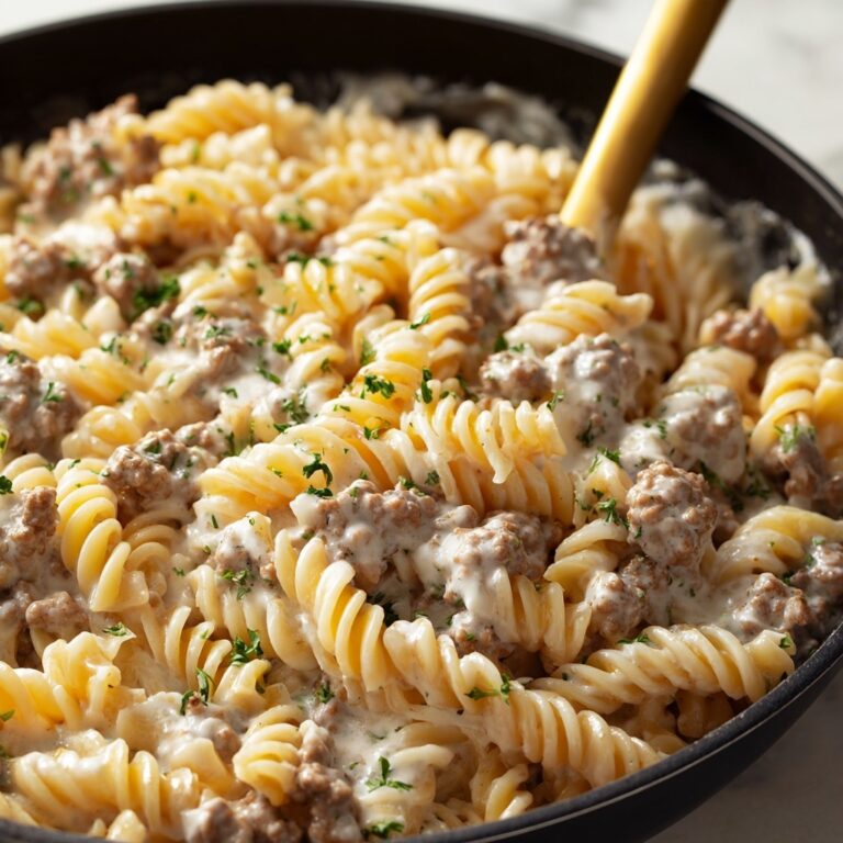 Stovetop Creamy Ground Beef Pasta Recipe