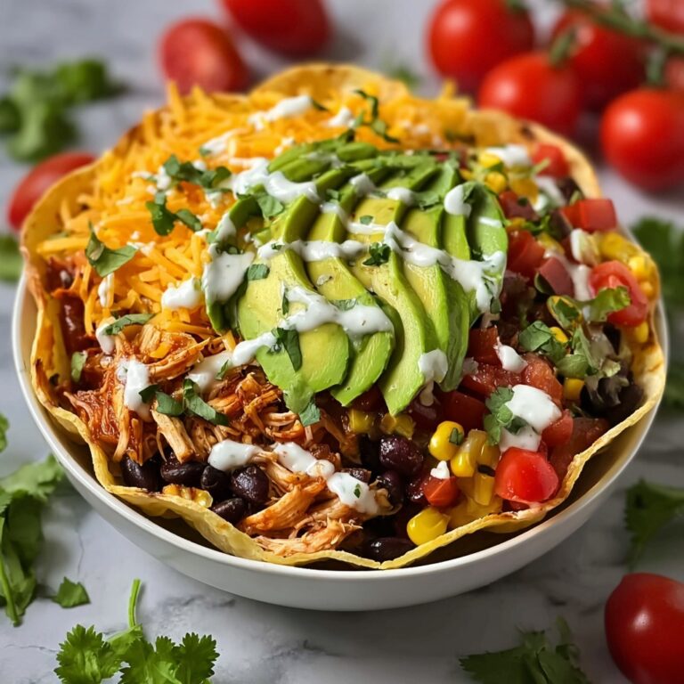 Turkey Avocado Fiesta Tostada Bowls with Creamy Lime Ranch Recipe