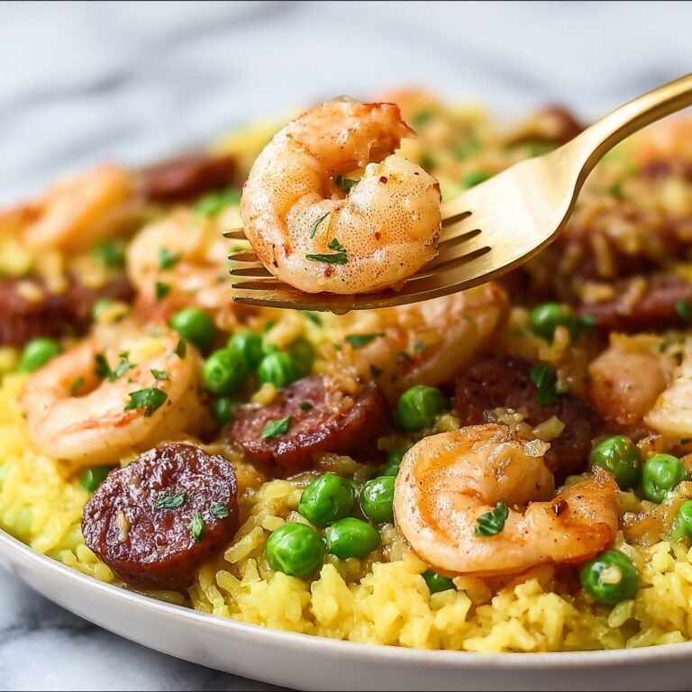 Weeknight Paella with Shrimp, Chorizo, and Peas Recipe
