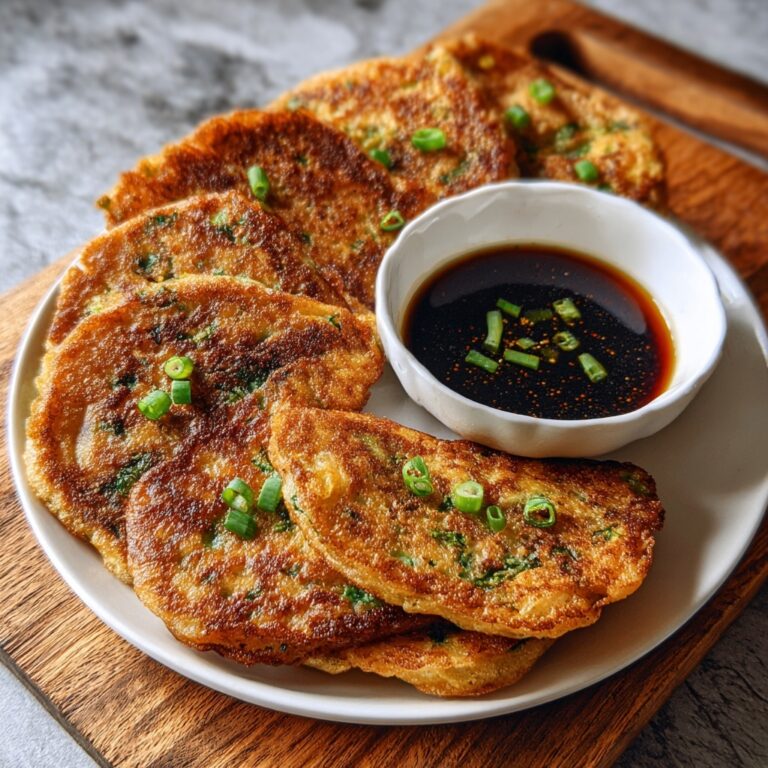 Korean Pancakes with Kimchi & Soy Dipping Sauce Recipe