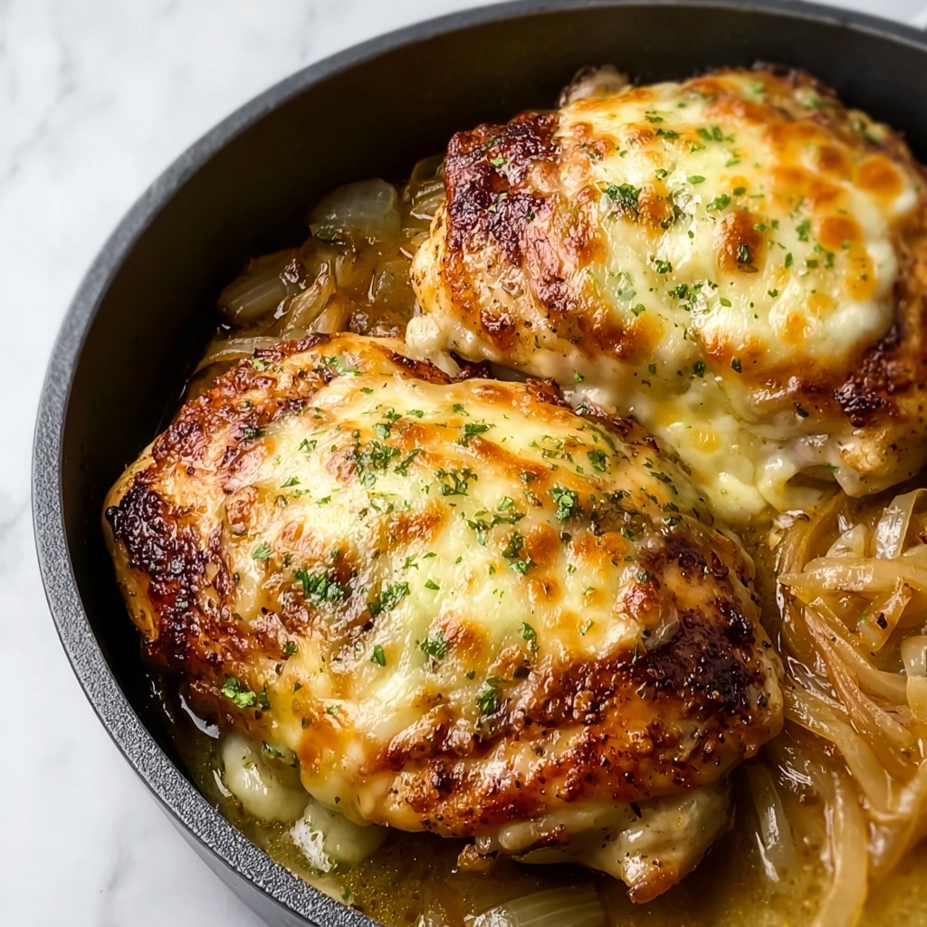 Easy One Pan French Onion Stuffed Chicken Recipe - Recipe Image