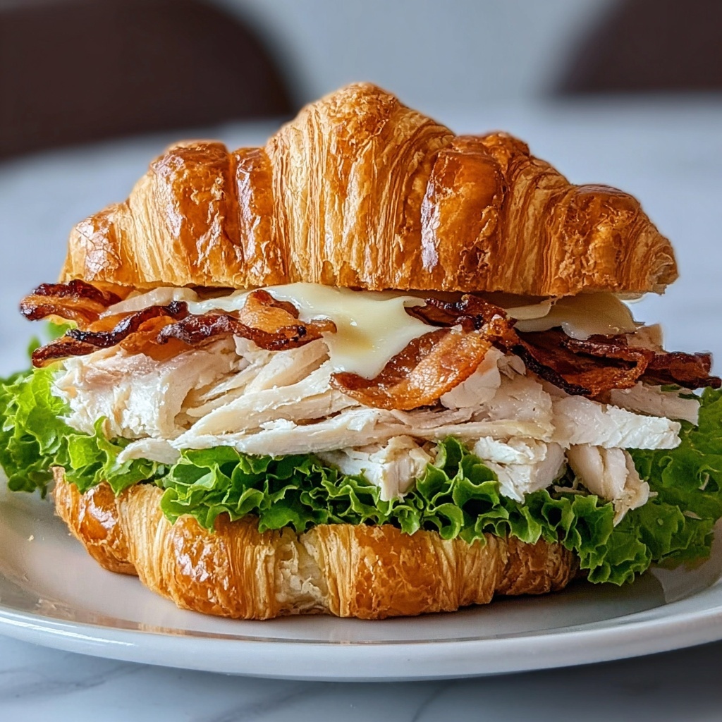 Chicken Caesar Croissant Sandwich Recipe - Recipe Image