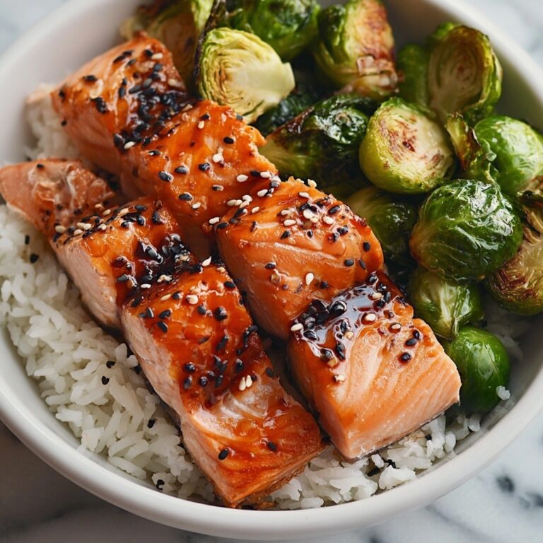Teriyaki Salmon Bowls with Brussels Sprouts Recipe