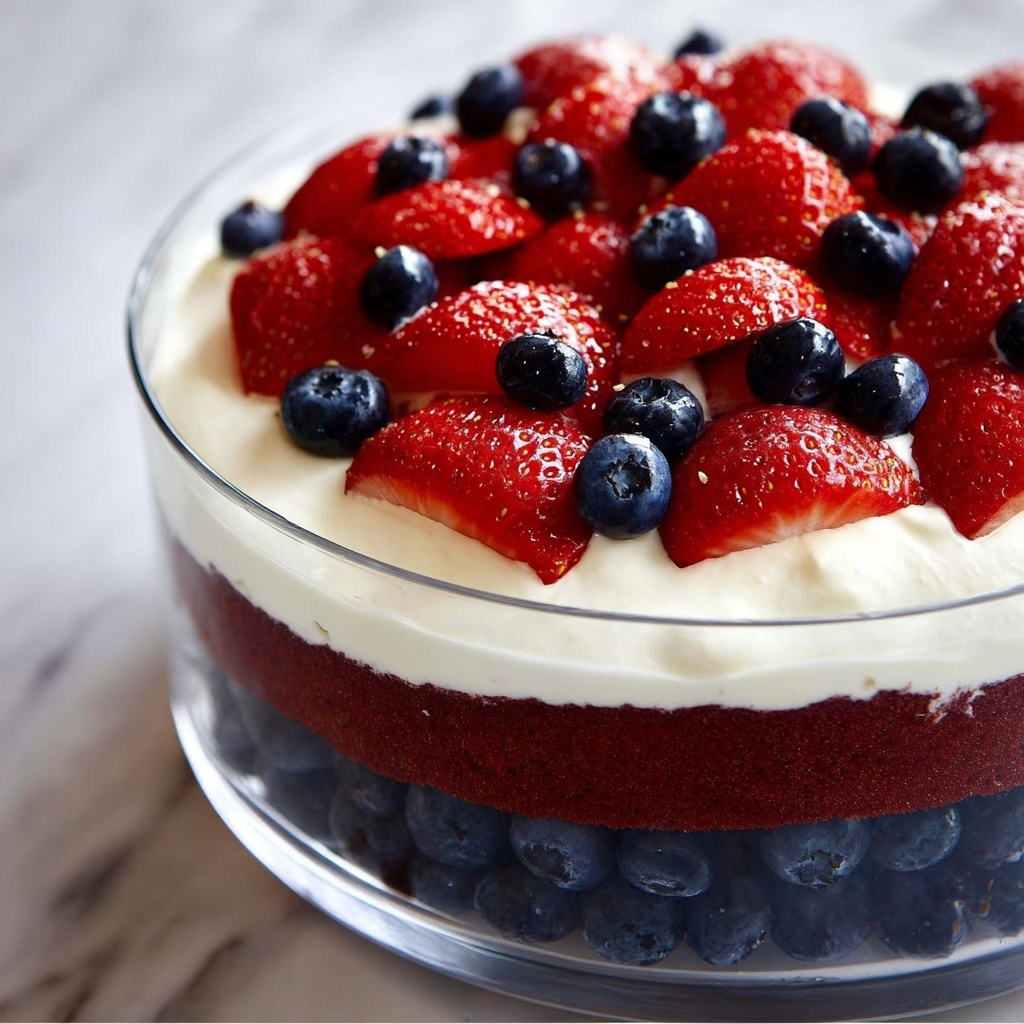 Red Velvet Trifle with Cream Cheese and Berries Recipe - Recipe Image