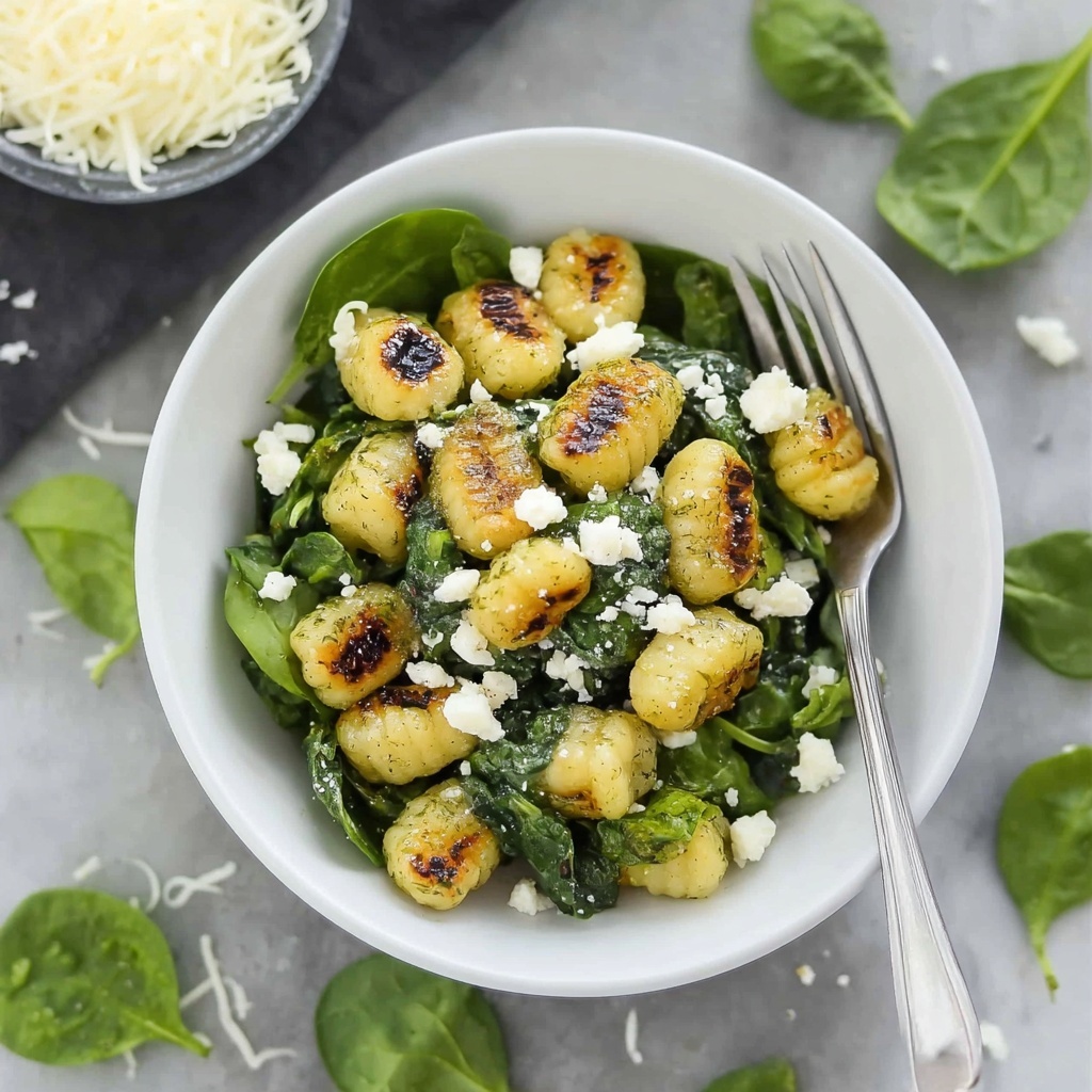 Crispy Gnocchi with Spinach and Feta Recipe - Recipe Image