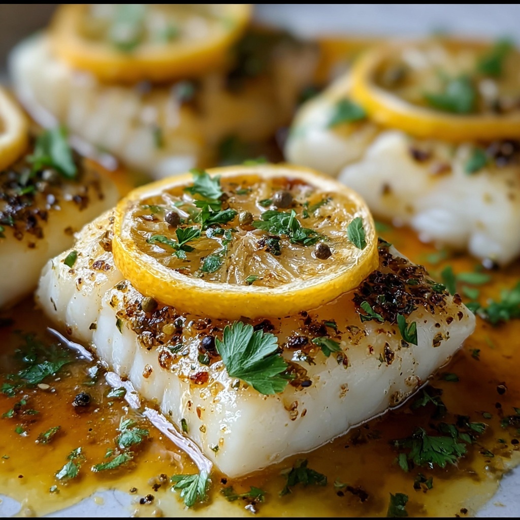 Baked Lemon-Garlic Cod with Butter Sauce Recipe - Recipe Image