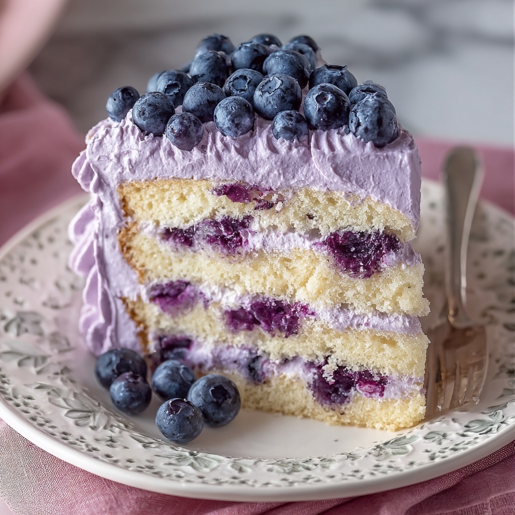 Blueberry Cream Cake Recipe - Recipe Image