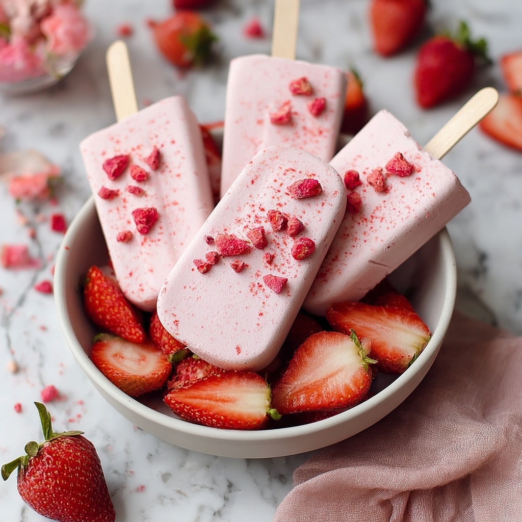 Vegan Strawberry Ice Cream Bars Recipe - Recipe Image