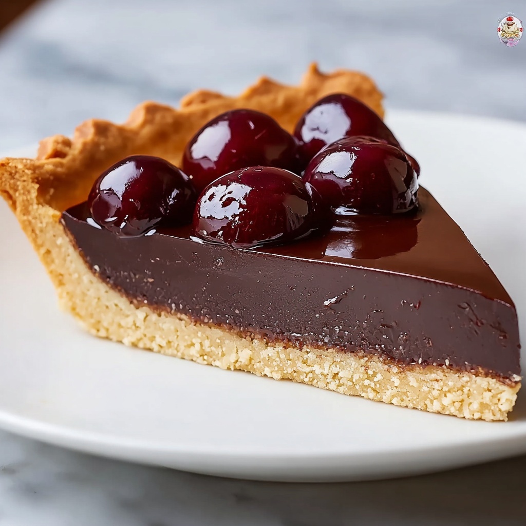 Chocolate Ganache Tart with Cherries Recipe - Recipe Image