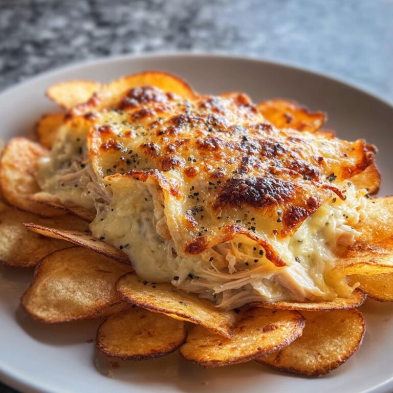 Chicken Alfredo Dip with Bread Chips Recipe