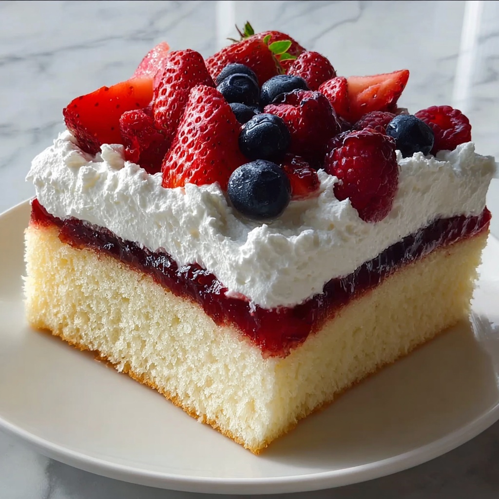 Summer Berry Poke Cake Recipe - Recipe Image