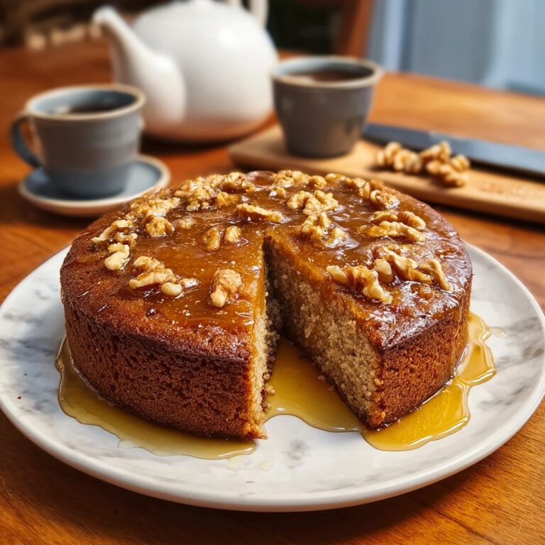 Warm Banana Date Walnut Cake with Orange Syrup Recipe