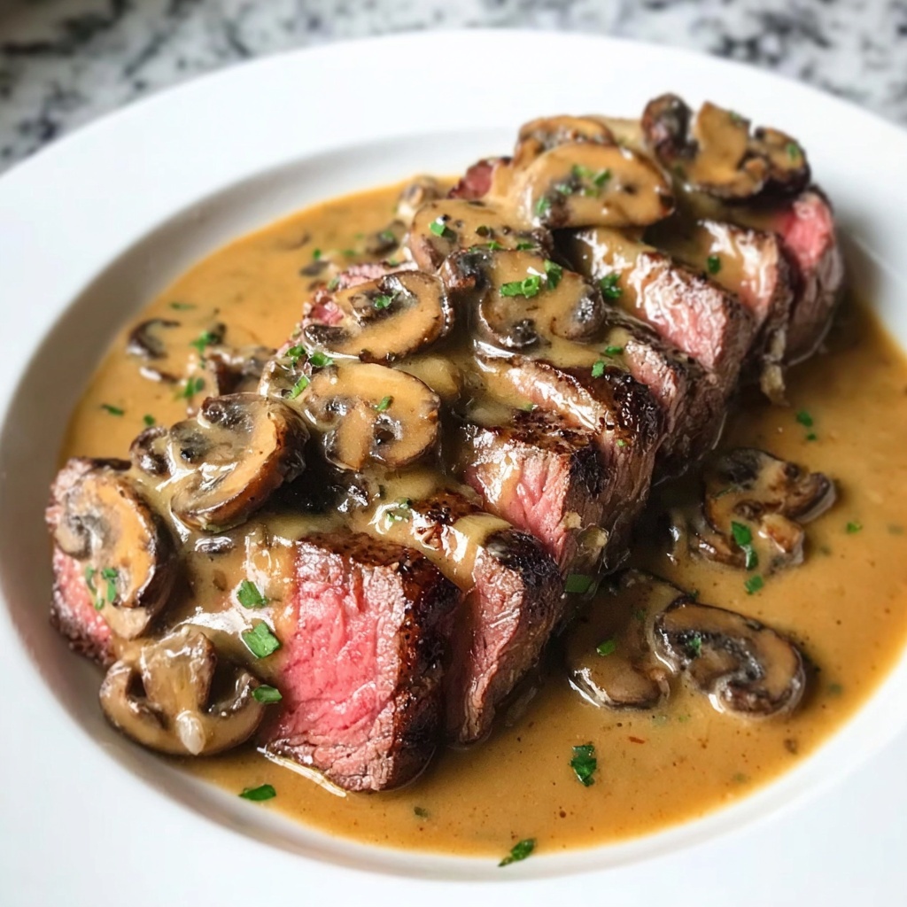 Beef Tenderloin with Mushroom Sauce Recipe - Recipe Image