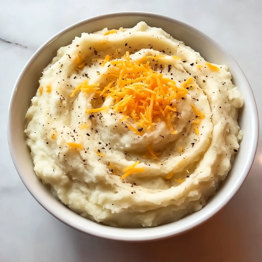 Cheddar Garlic Mashed Cauliflower Recipe - Recipe Image