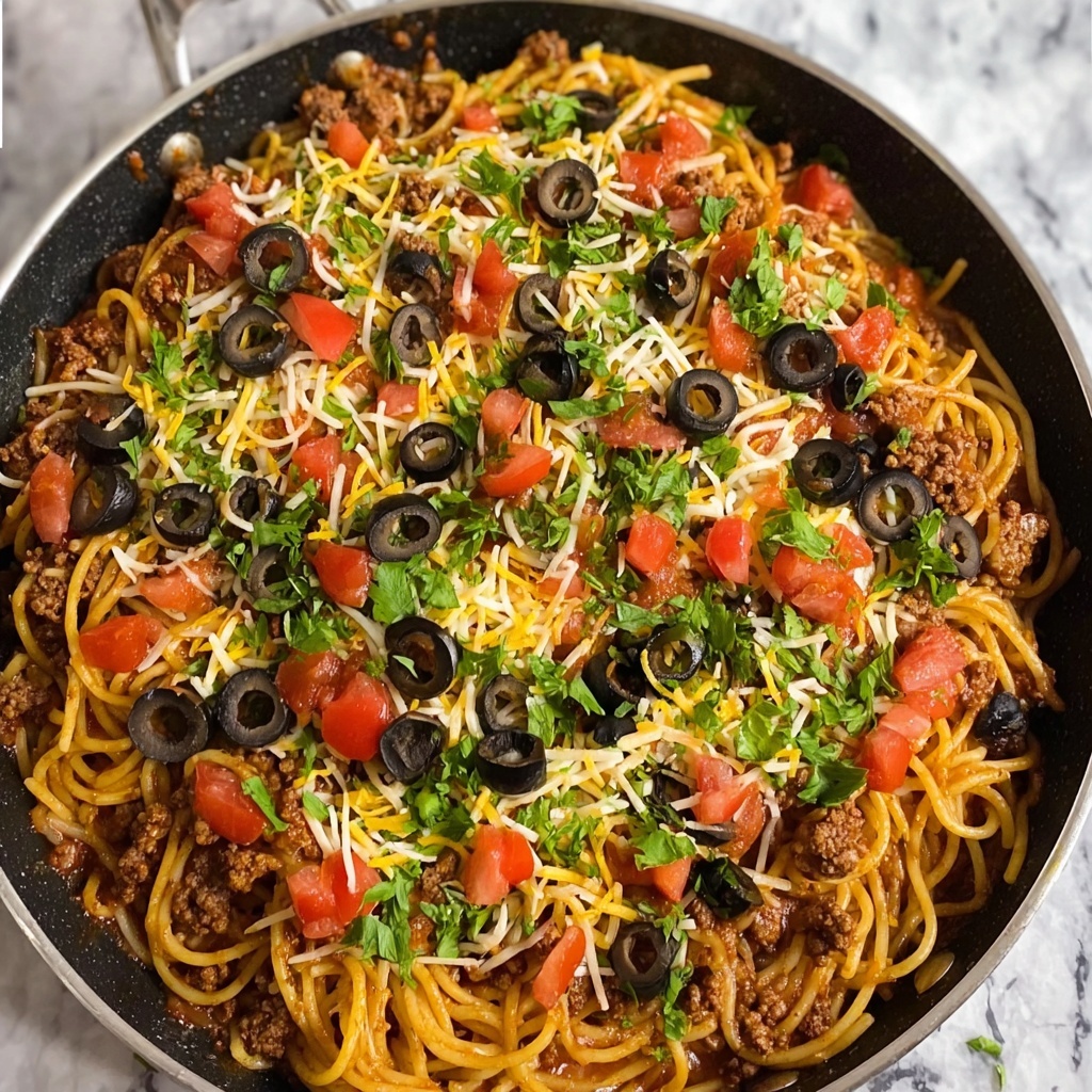Comforting Taco Spaghetti: A 30-Minute Delight Recipe - Recipe Image