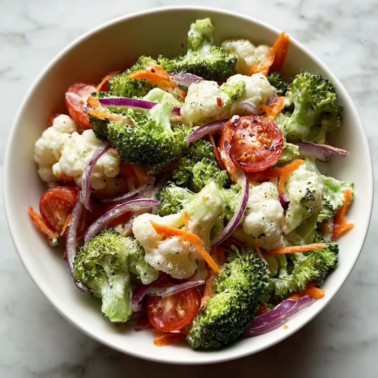 Fresh Cauliflower Broccoli Salad with Sunflower Seeds and Ranch Dressing Recipe