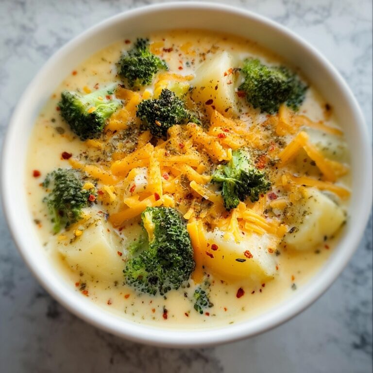 Classic Cheddar Broccoli Potato Soup Recipe