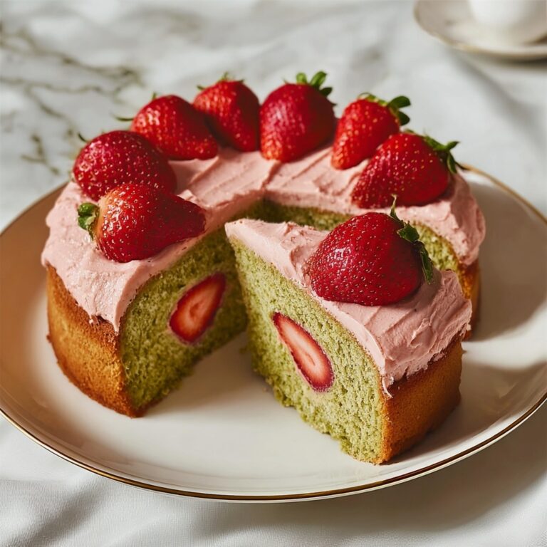 Strawberry Matcha Marble Pound Cake Recipe