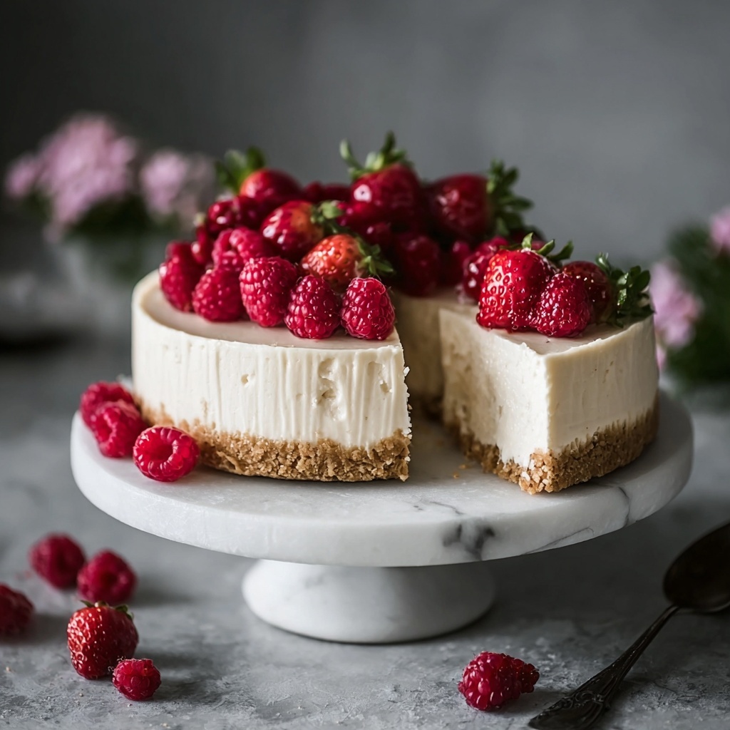Creamy Vegan Tofu Cheesecake Recipe - Recipe Image