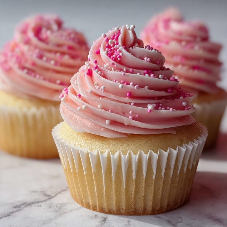 Pink Velvet Cupcakes with Vanilla Buttercream Frosting Recipe