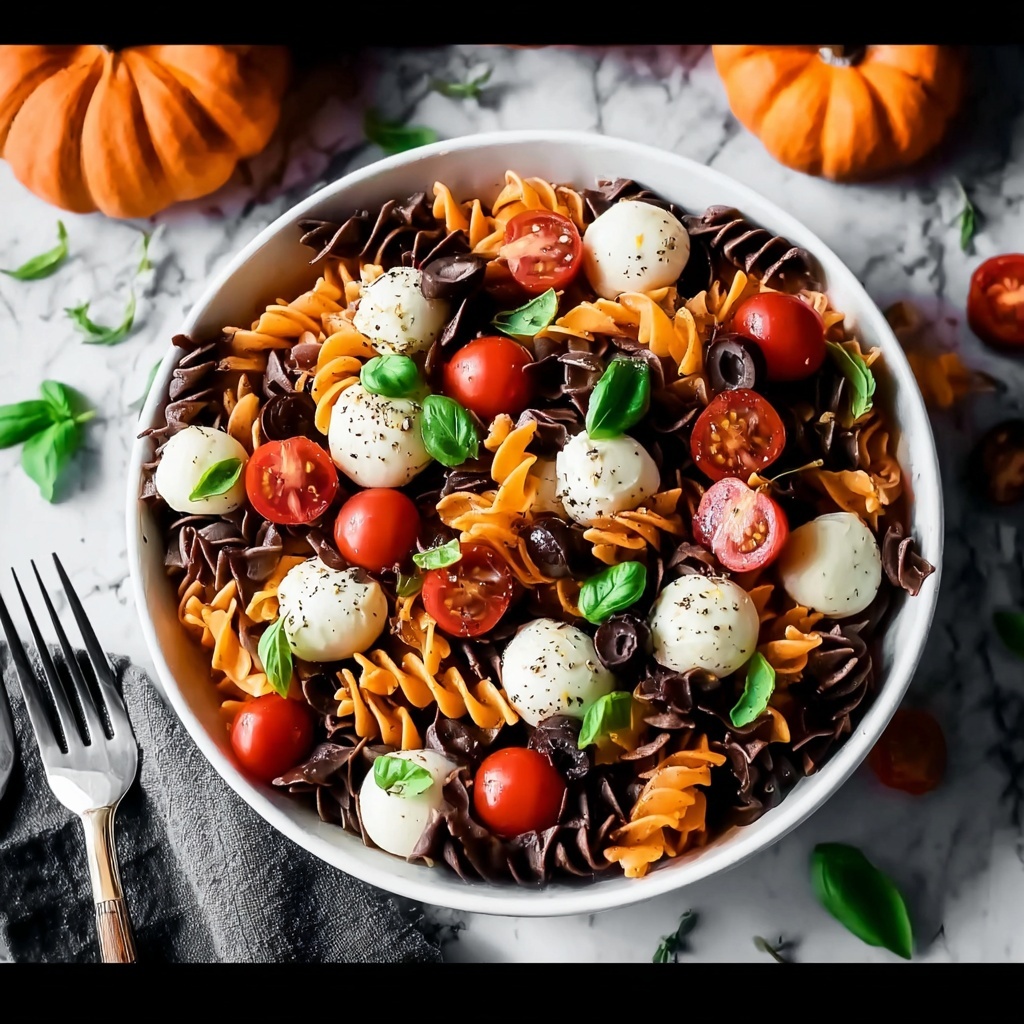 Halloween Caprese Pasta Salad – Quick, Spooky, and Delicious! Recipe - Recipe Image