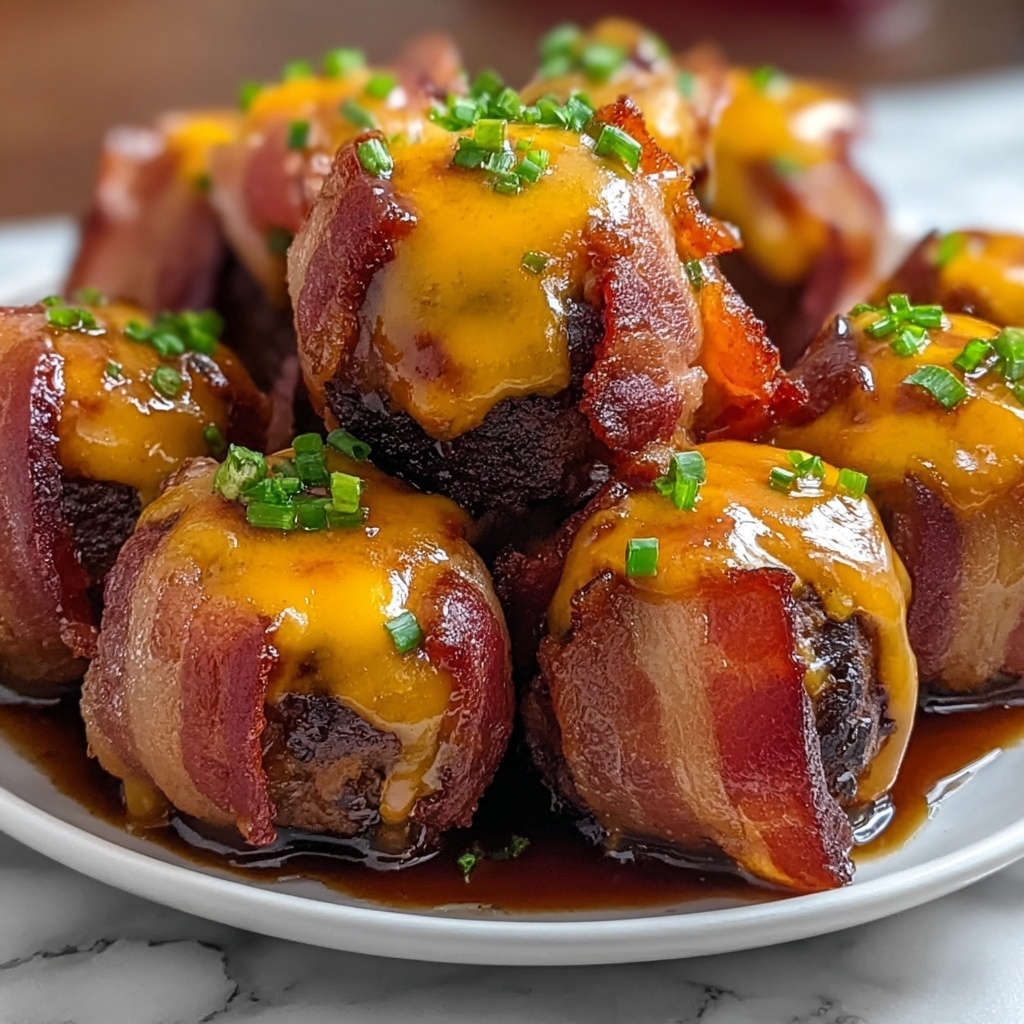 Cheddar-Stuffed BBQ Bacon Bombs Recipe - Recipe Image