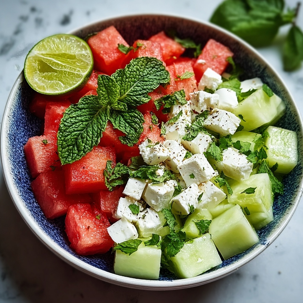 Watermelon Feta Salad with Mint Recipe - Recipe Image