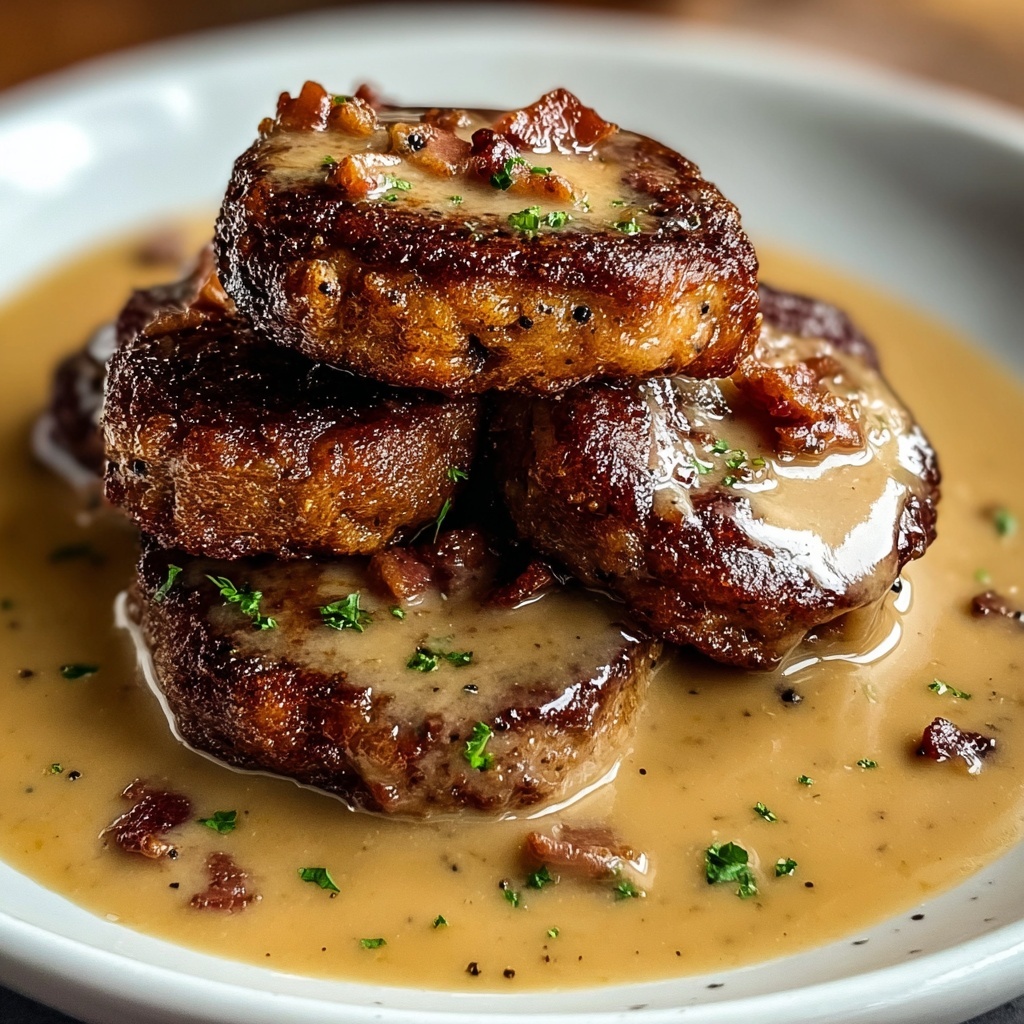 Country Fried Pork Chops with Bacon Gravy Recipe - Recipe Image