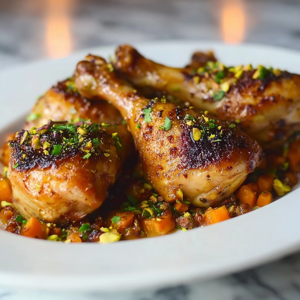 Sweet & Spicy Roast Chicken with Carrots, Dates & Pistachios Recipe - Recipe Image