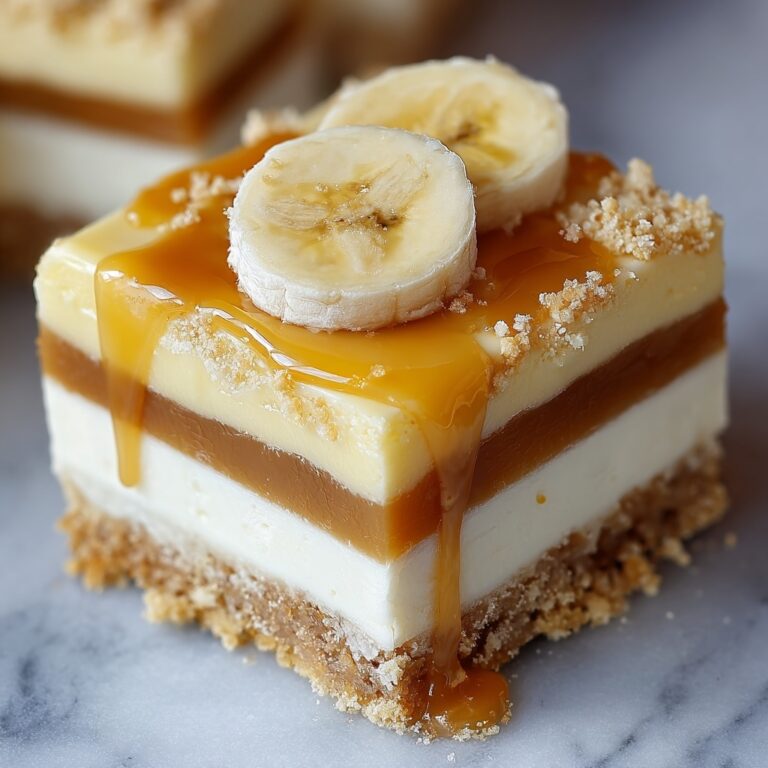 Banana Cream Cheese Bars with Caramel Sauce Recipe
