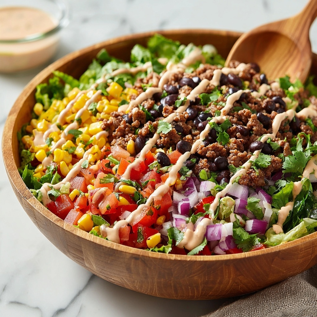 Ground Beef Salad with Mixed Greens, Cherry Tomatoes, and Feta Recipe - Recipe Image