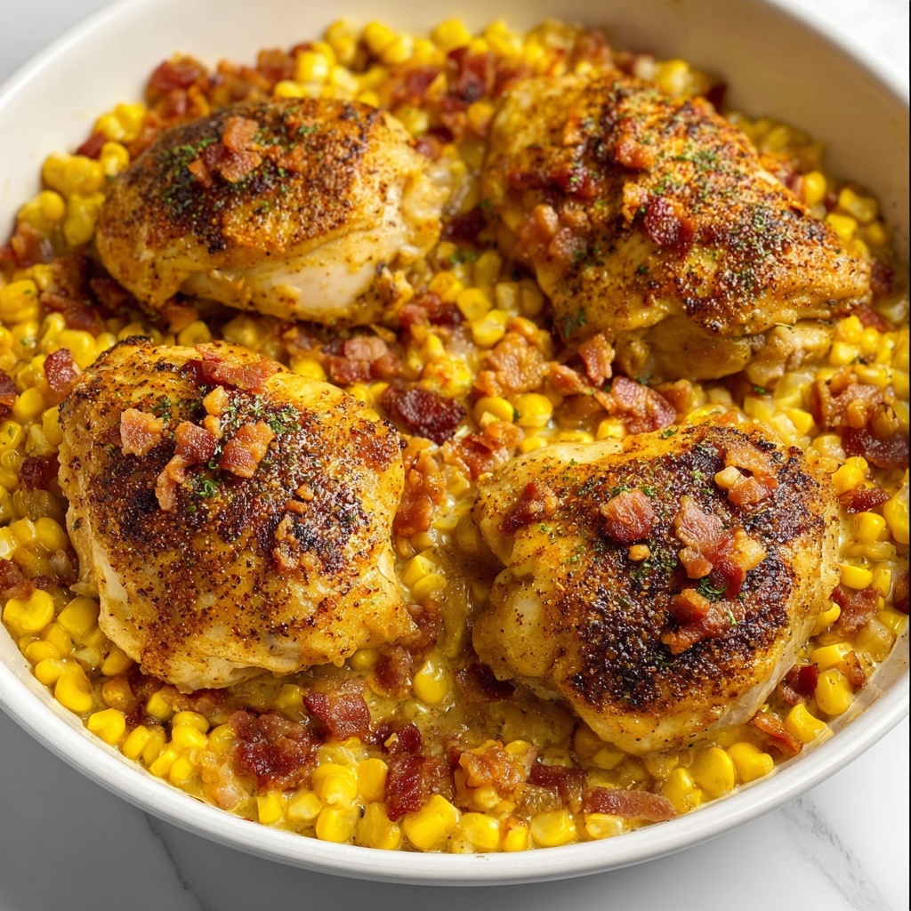 Creamy Bacon and Chicken Corn Skillet Recipe - Recipe Image