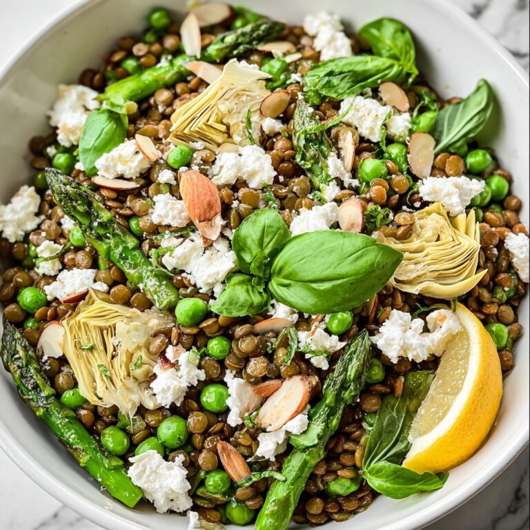 Spring Lentil Salad with Fresh Vegetables and Feta Recipe