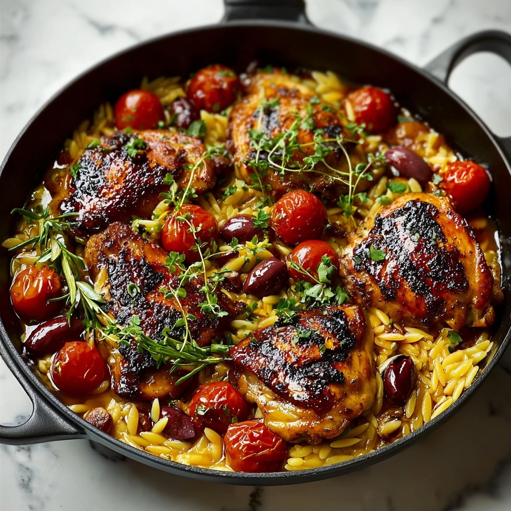 Delicious Mediterranean Chicken with Orzo Recipe - Recipe Image