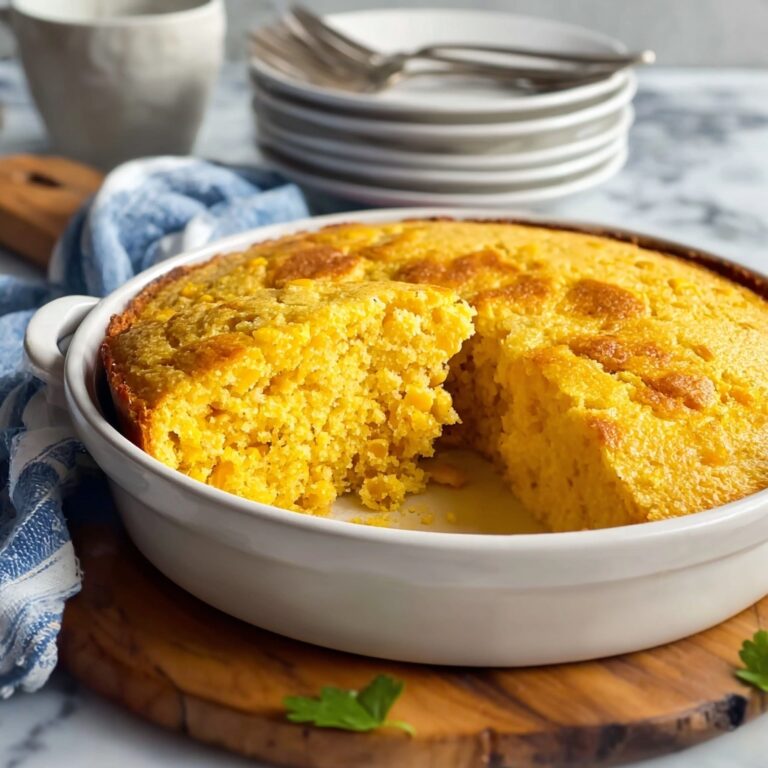 Cornbread Casserole with Whole Kernel Corn, Green Chiles, and Creamed Corn Recipe