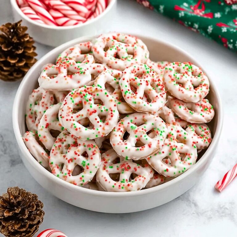 White Chocolate Dipped Pretzels with Strawberry Powder, Almonds, and Sea Salt Recipe