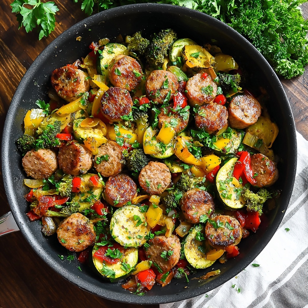 One Pan Sausage and Veggies Skillet Recipe - Recipe Image