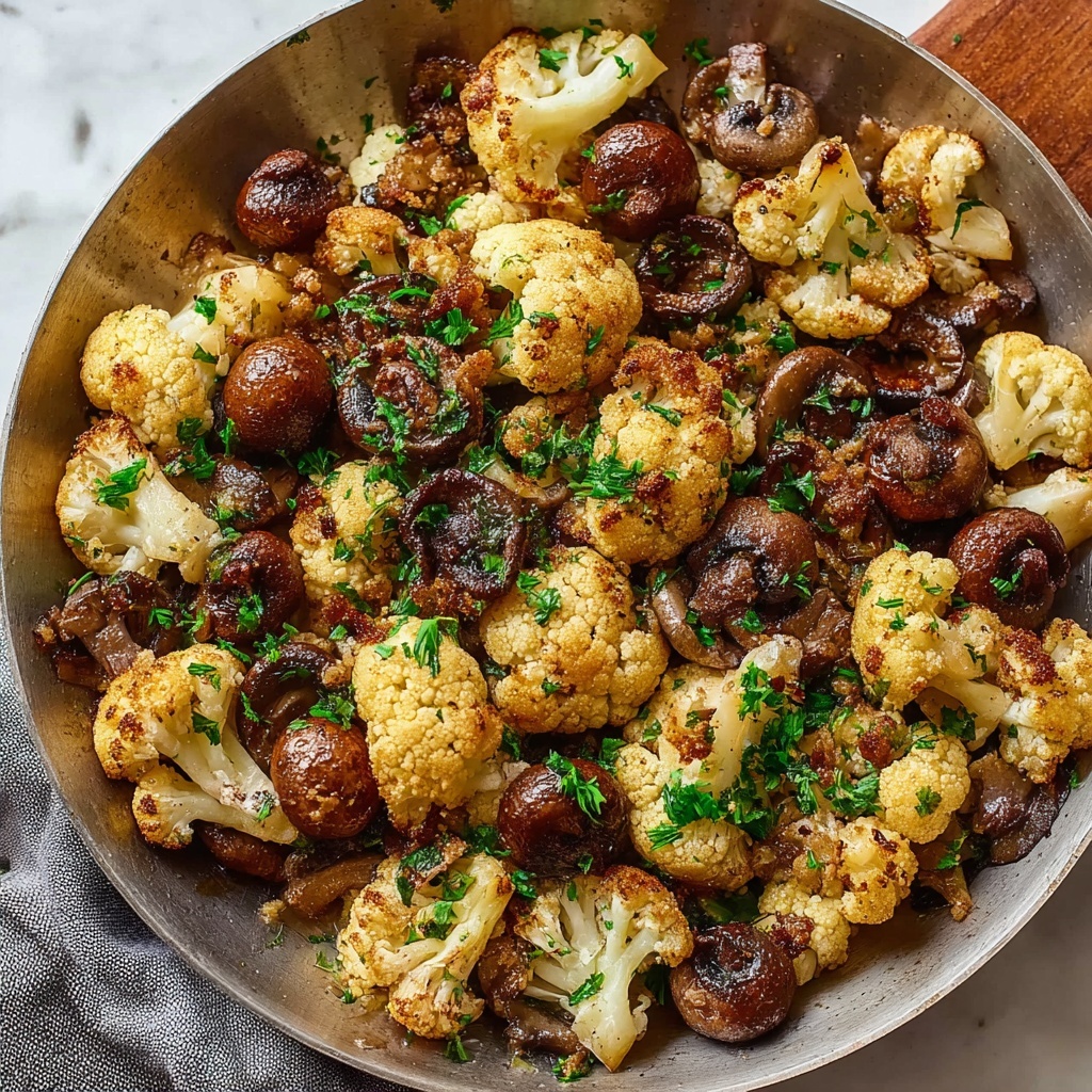 Garlic Cauliflower Mushroom Skillet Recipe - Recipe Image