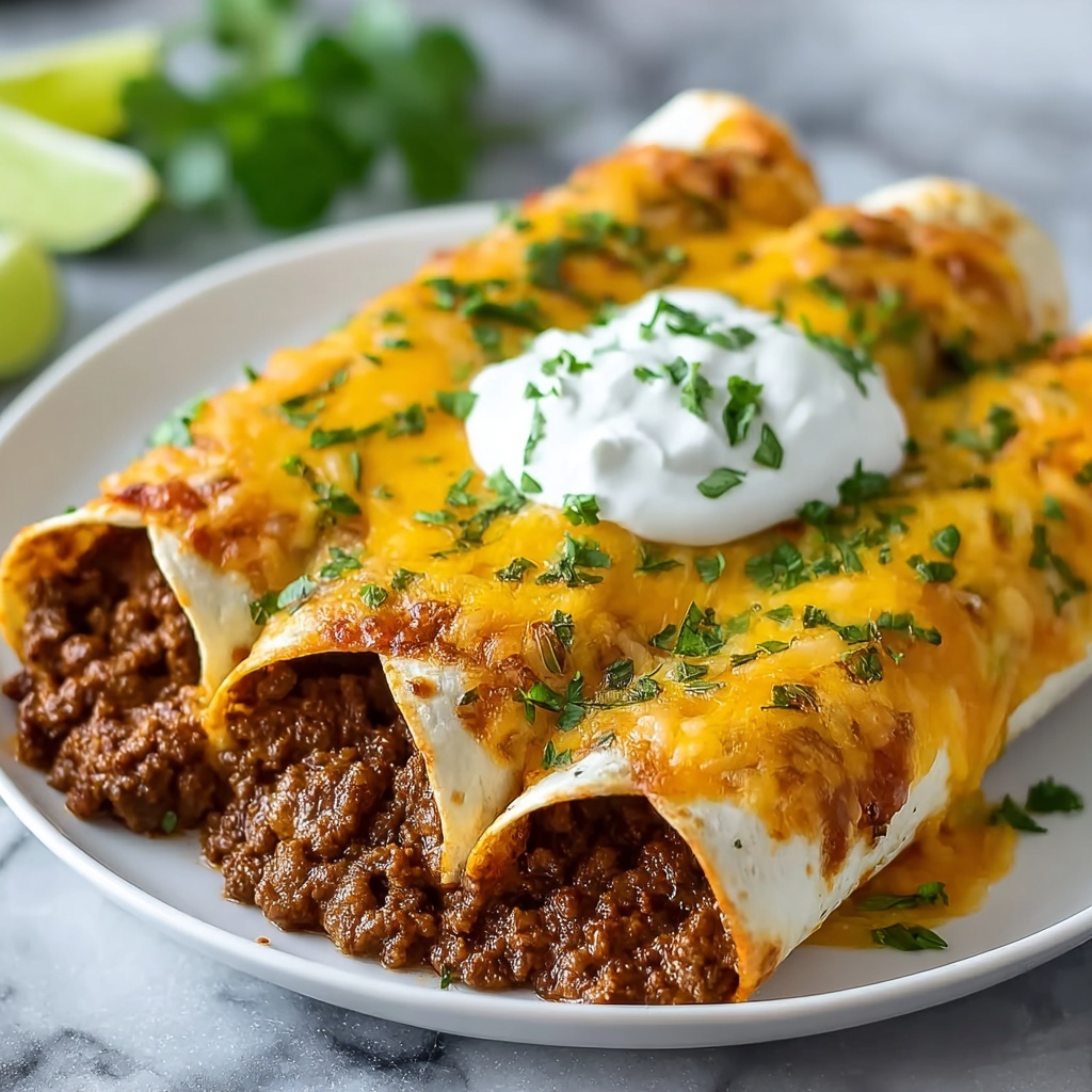 Easy Cheesy Ground Beef Enchiladas Made Simply Delicious! Recipe - Recipe Image