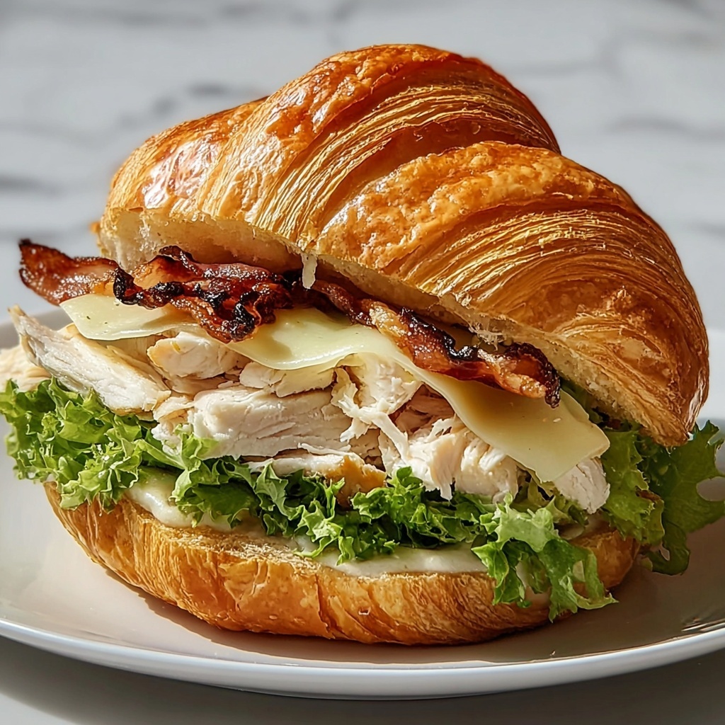 Chicken Caesar Croissant Sandwich Recipe - Recipe Image