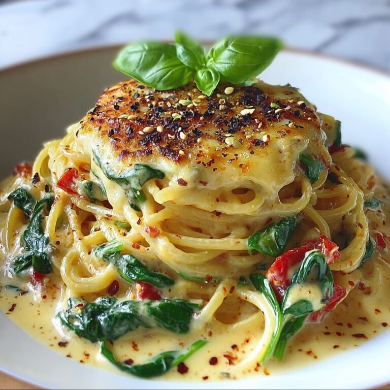 Spaghetti & Spinach with Sun-Dried Tomato Cream Sauce Recipe