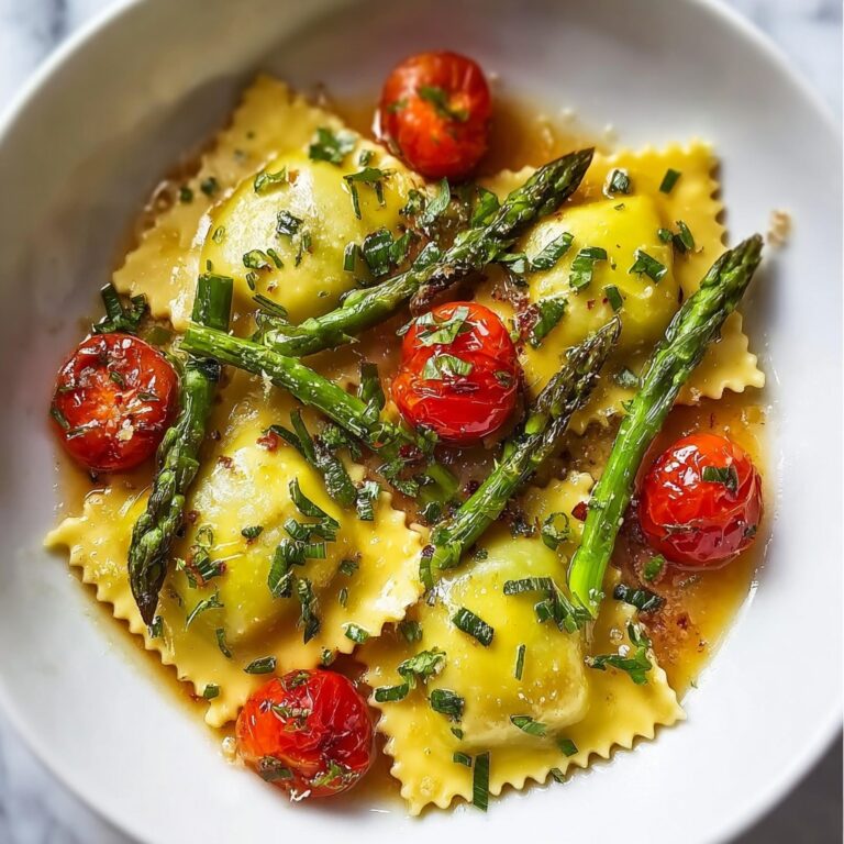 Ravioli with Tomatoes and Asparagus Recipe