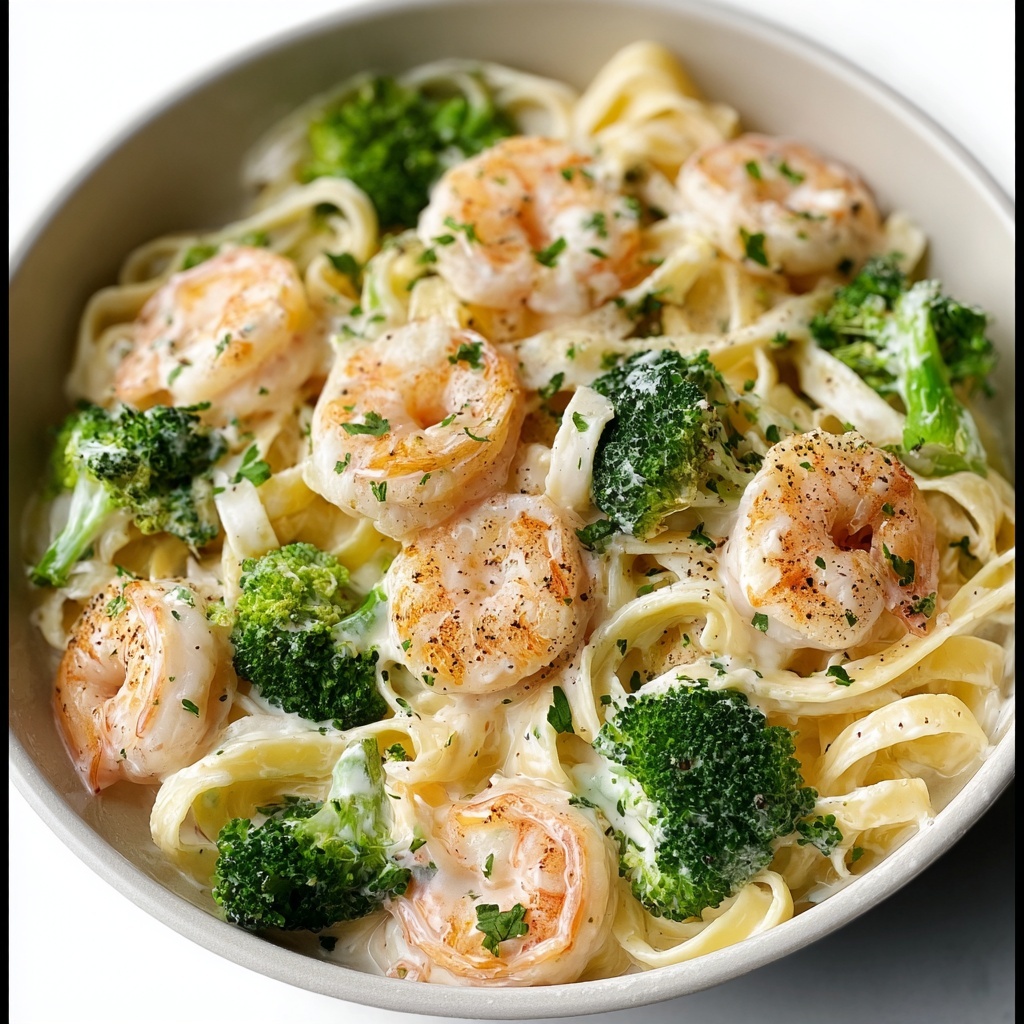 Broccoli Shrimp Alfredo Recipe - Recipe Image