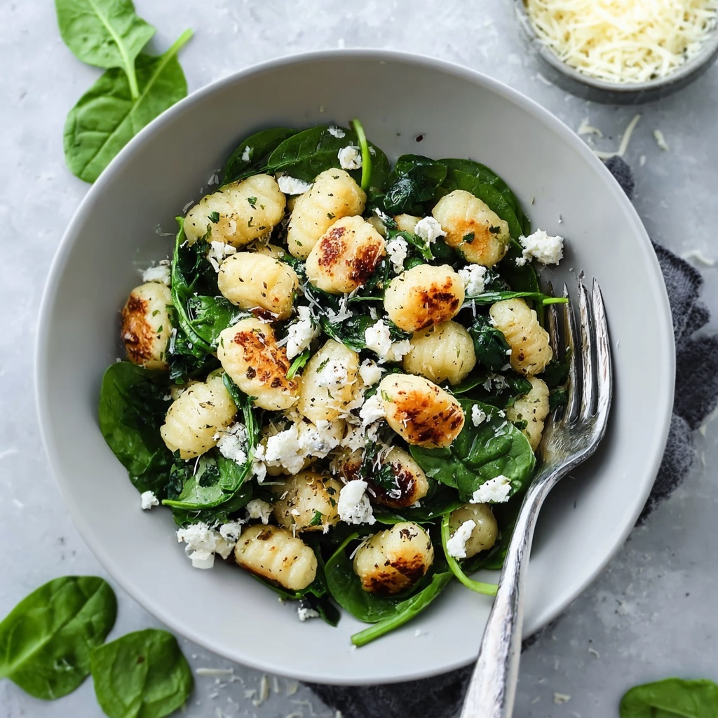 Crispy Gnocchi with Spinach and Feta Recipe - Recipe Image